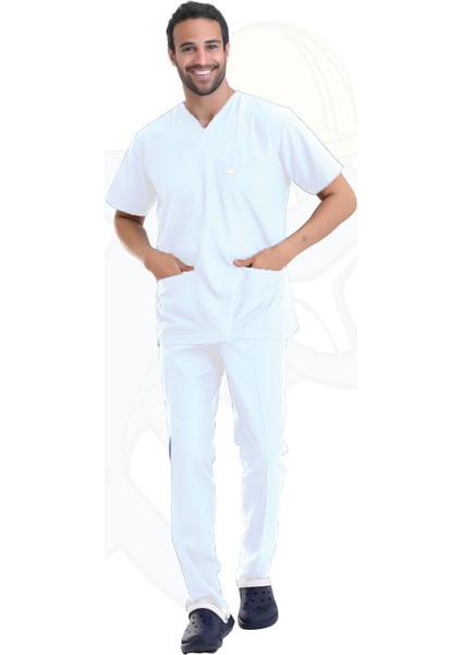 Erkek Zarf Yaka Kısa Kol Forma Takım Iş Önlüğü