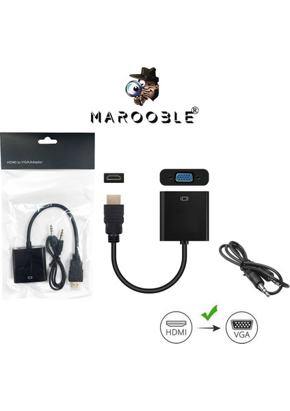 Hdmı To VGA Çevirici Hdmı VGA Dönüştürücü Kablo