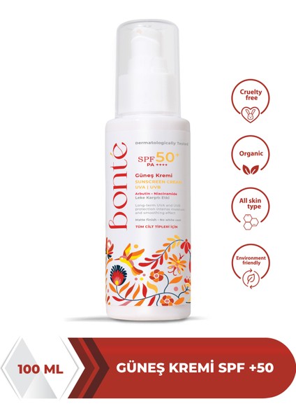 Leke Karşıtı Güneş Kremi SPF50+ Uva Uvb 100 ml