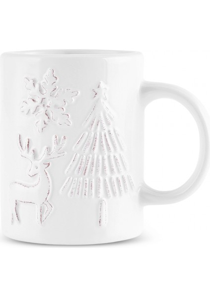 New Year Yılbaşı Snowy Kupa 280 ml Beyaz