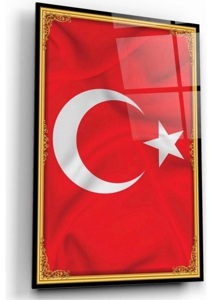 Kırmızı Bayrak Cam Tablo