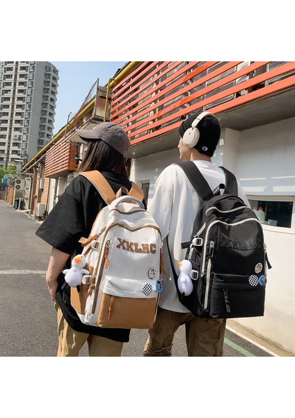 Ortaokul ve Lise Öğrencileri Büyük Kapasiteli Kontrast Renkli Çok Yönlü Kore Versiyonu Basit Orman Tarzı Harajuku Sırt Çantası (Yurt Dışından) fiyatları