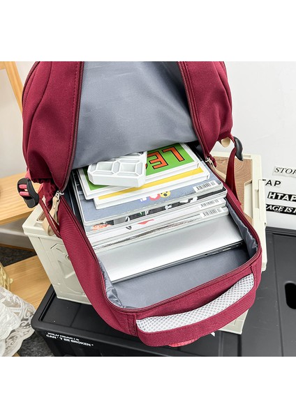 Öğrenci Sırt Çantası Basit ve Şık Orta Okul Öğrencisi Serin Okul Çantası Büyük Kapasiteli Ins Yüksek Değerli Sırt Çantası (Yurt Dışından) indirimleri