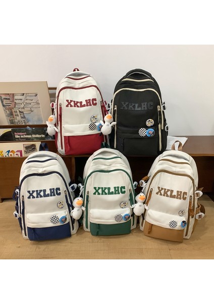 Ortaokul ve Lise Öğrencileri Büyük Kapasiteli Kontrast Renkli Çok Yönlü Kore Versiyonu Basit Orman Tarzı Harajuku Sırt Çantası (Yurt Dışından) fırsatları