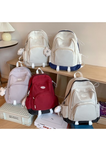 Büyük Kapasiteli Öğrenci Okul Çantası, Yüksek Görünümlü, Basit, Rahat Bir Sırt Çantası, Modaya Uygun Seyahat Sırt Çantası (Yurt Dışından) fırsatları
