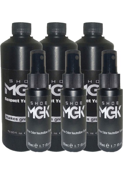 Shoe Cleaner 3LÜX500 ml Mgk Ayakkabı Temizleme Sprey Form ile 3xmgk 50 ml Ayakkabı Kokularına Giderici Sprey Form