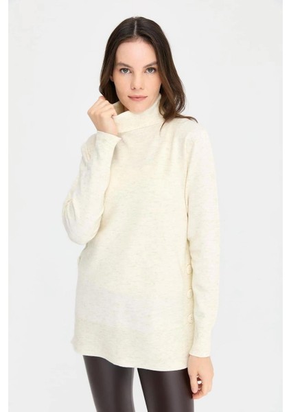 Tam Balıkçı Uzun Kollu Kemik Kadın Kazak 23391-2K5 modelleri