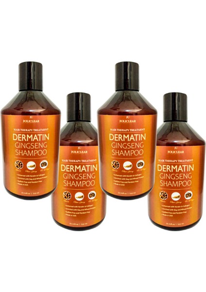 Dermatin Shampoo Ginsengli Özel Bakım Şampuanı 500 ml x 4 adet