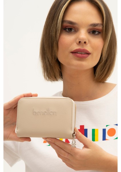 Kadın Benetton Cüzdan - Bej