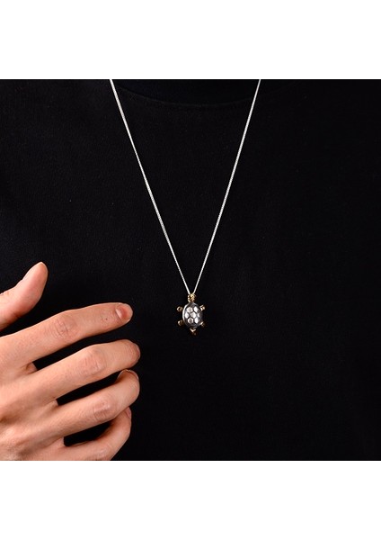 Gümüş Kaplumbağa Kolye 925 Ayar Gümüş Unisex Kaplumbağa Kolye