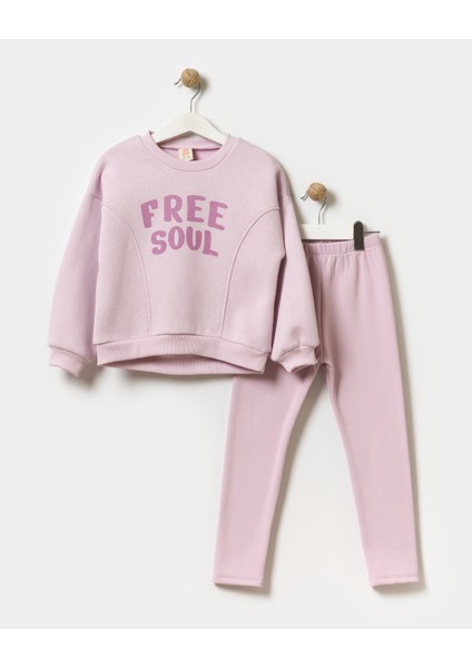Kız Çocuk Free Soul Baskılı Taytlı Ikili Takım