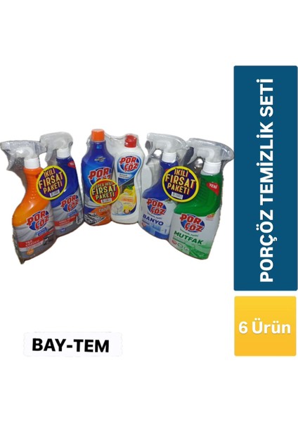 Temizlik Seti(Mutfak, Banyo,yağ Sökücü, Bulaşık D, Güçlü Yağçöz, Güçlü Kireç Sökücü)