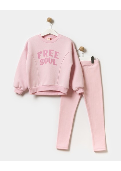 Kız Çocuk Free Soul Baskılı Taytlı Ikili Takım