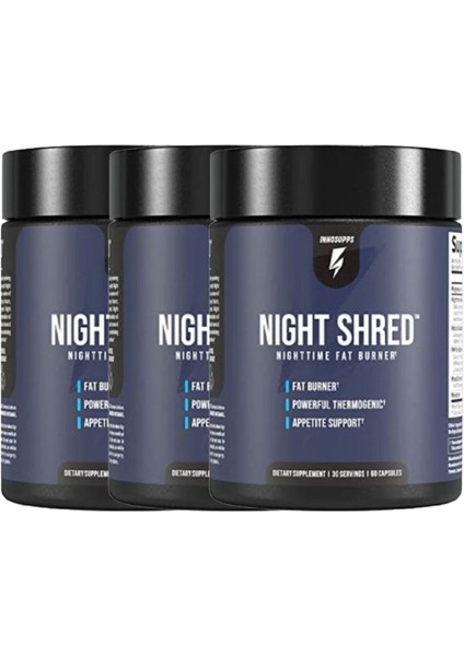 Night Shred 3lü Adet Nighttime Fatburner 60 Caps