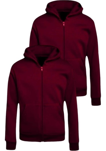 Çocuk Unisex Pamuklu Kapüşonlu Fermuarlı Sweatshirt 2'li Set fiyatları