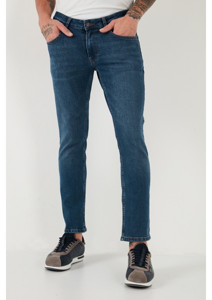 Pamuklu Regular Fit Normal Bel Boru Paça Jeans Erkek Kot Pantolon 2212S18PARMA