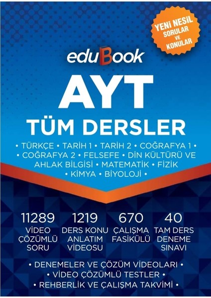 Tyt / Ayt Tüm Dersler Video Anlatımlı Konular ve Video Çözümlü Sorular Deneme Sınav Paketi