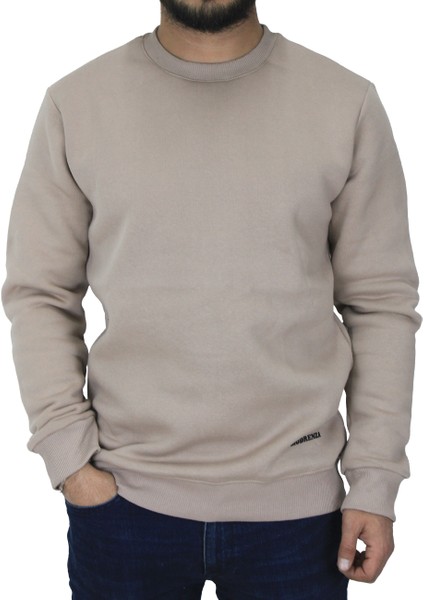 Bisiklet Yaka Şardonlu Sweatshirt
