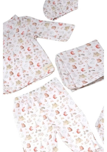 Bebek Yenidoğan Müslin Kumaş % 100 Organik Pamuklu Unisex Hastane Çıkışı 6'lı Set