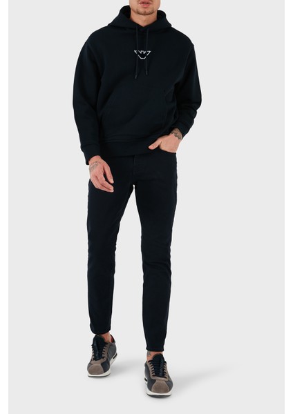 % 100 Pamuk Logolu Regular Fit Kapüşonlu Sweat Erkek Sweat 6D1M93 1jtaz 0985 modelleri
