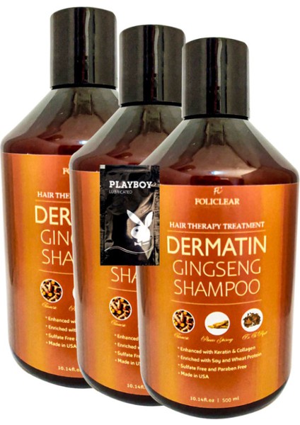 Dermatin Shampoo Ginsengli Özel Bakım Şampuanı 500 ml x 3 adet + Jel