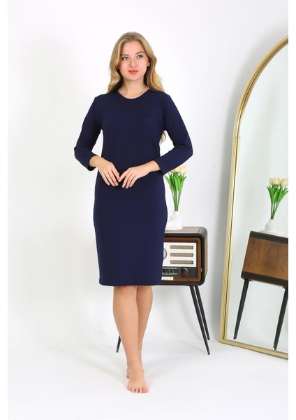 Pamuk Ev Elbisesi Tunik Gecelik Lacivert 13132 indirimleri