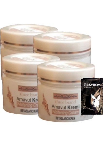 Three Brand 4lü Adet Arnavut Kremi Whitens Cream Aklık Kremi Xlnhe0420 100 ml + 1 Adet Jel Hediye