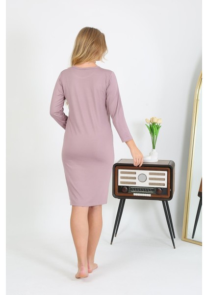 Pamuk Ev Elbisesi Tunik Gecelik Pudra 13132 fırsatları