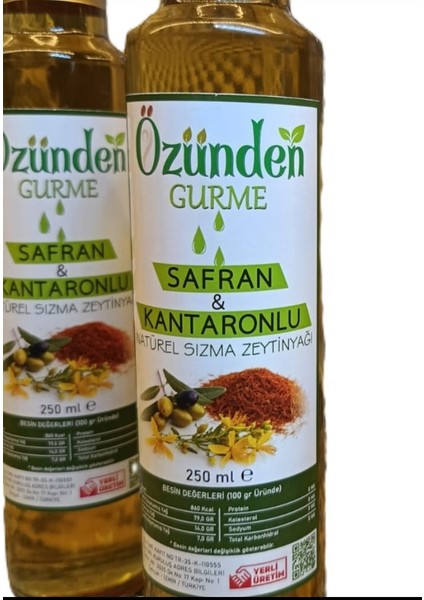 Safran & kantaron İçerikli Gurme Sızma Zeytin yağ, Şifa Kaynağı Yeni Lezzet 250ml