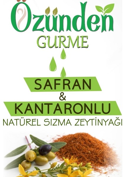 Safran & kantaron İçerikli Gurme Sızma Zeytin yağ, Şifa Kaynağı Yeni Lezzet 250ml