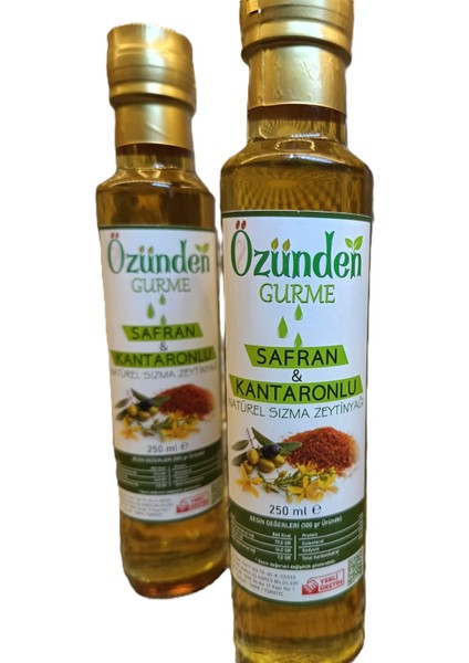 Safran & kantaron İçerikli Gurme Sızma Zeytin yağ, Şifa Kaynağı Yeni Lezzet 250ml