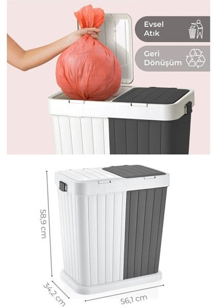 Mega Twins İki Bölmeli Kirli Çamaşır Sepeti Banyo Çamaşır Sepeti Renkliler ve Beyazlar 80 Lt modelleri