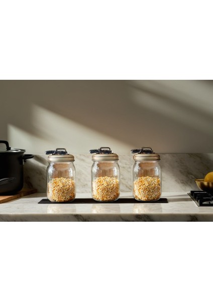 3'lü Country Tarzı Retro Galvaniz Cam Kavanoz & Saklama Kabı fiyatları