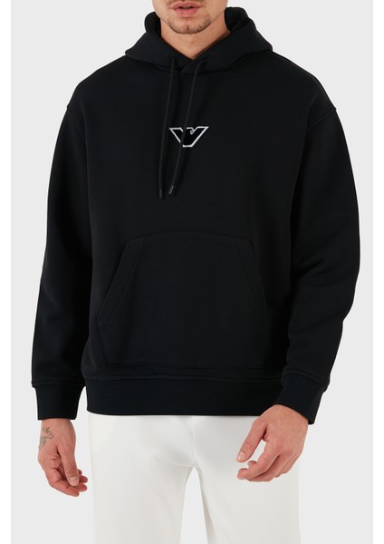 % 100 Pamuk Logolu Regular Fit Kapüşonlu Sweat Erkek Sweat 6D1M93 1jtaz 0037