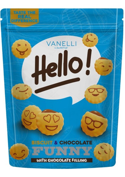 Hello! Çikolata Dolgulu Emoji Biskuvi 100 gr