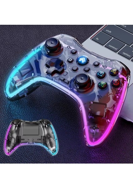 Oyun Kolu USB Kablolu Kaliteli Gamepad Rgb Işıklı Switch Ps3