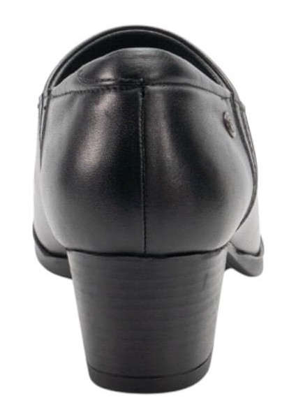 53411-G Delux Siyah Kadın Comfort Deri Ayakkabı modelleri