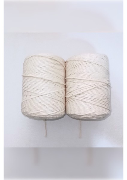 Tahahamak Ekru 2 kg Makrome Tarama Ipi Pamuk 3.0 / 3.5 mm