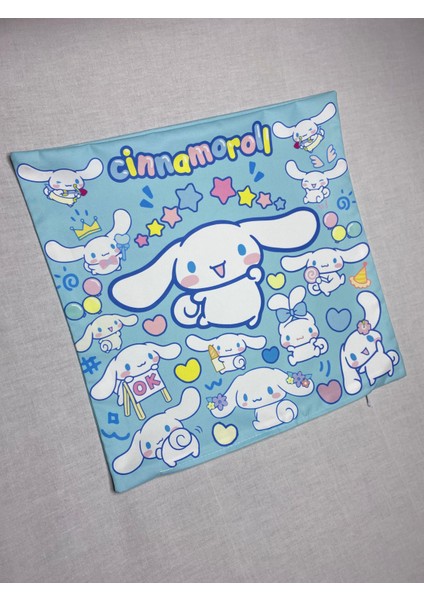 Cinnamoroll Desenli Dijital Baskılı Dekoratif Kırlent Kılıfı ve Yastık