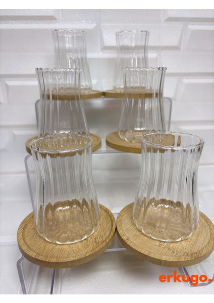 6 Adet Borosilikat Çay Bardağı, Isıya Dayanıklı Sunum Bardağı (225 ml) Ehlikeyf