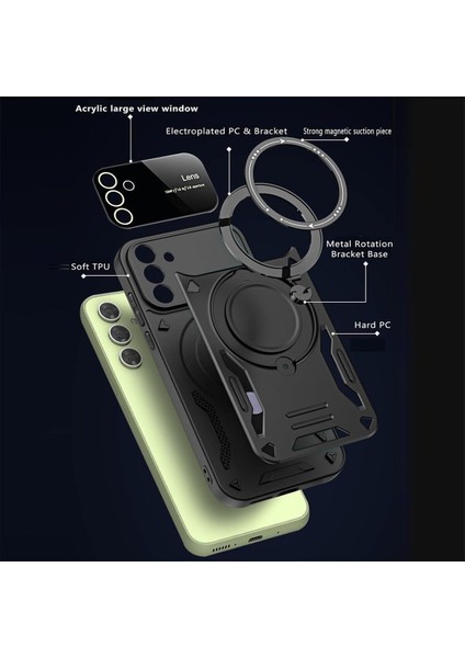 Samsung Galaxy A35 Uyumlu Kılf Magsafe Stand Özellikli Lens Korumalı Kılıf fiyatları