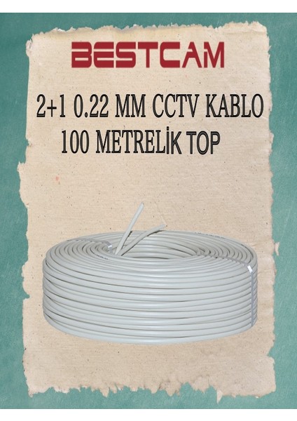2+1 0,22 mm Cctv Kablo 100 Metrelik Top