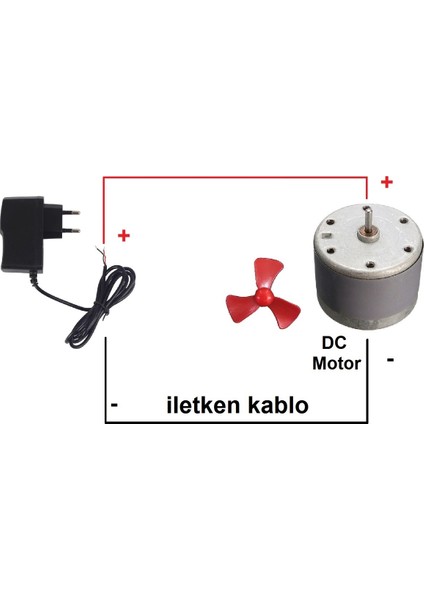 Adaptörlü Basit Motor Deney Seti - Öğrenci Elektrik Devresi