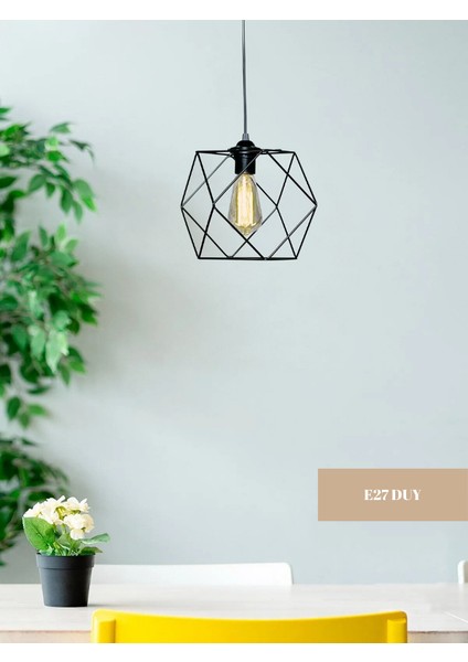 Mhk Prime Modern Minimalist Tasarım Siyah Rustik Avize