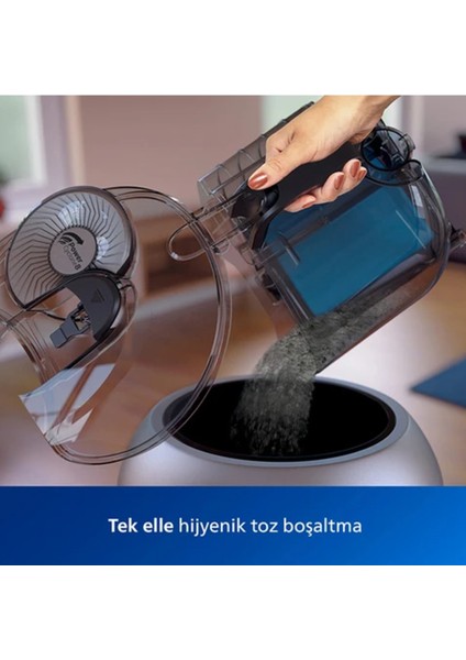 Alerjik Kilit Sistemi Powercyclone 8 Philips Çaycı Hediyeli, Uzun Ömürlü Yıkanabilir Filtreli