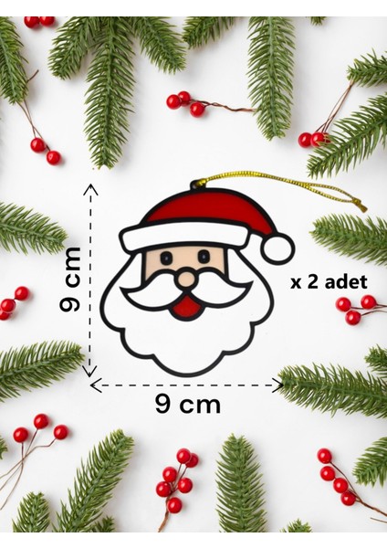 Yılbaşı Çam Ağacı Süsleri Noel Baba X2, Kar Tanesi x 2