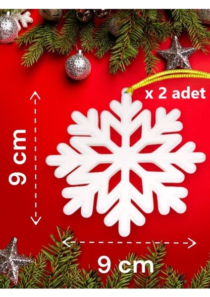 Yılbaşı Çam Ağacı Süsleri Noel Baba X2, Kar Tanesi x 2