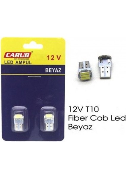 Ampul 12V T10 Fiber Cob Park LED Beyaz 13