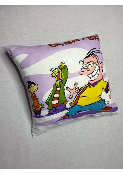 Cartoon Network Ed,Edd And Eddy Desenli Dekoratif Dijital Baskılı Kırlent Kılıfı ve Yastık