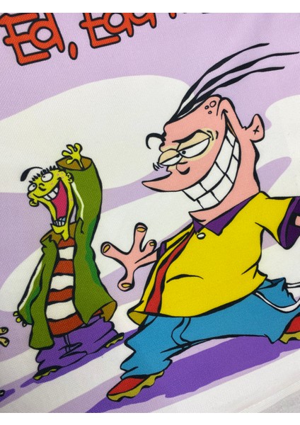 Cartoon Network Ed,Edd And Eddy Desenli Dekoratif Dijital Baskılı Kırlent Kılıfı ve Yastık